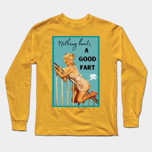 vintage pinup girl fart design Long Sleeve T-Shirt